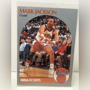 Mark Jackson Basketball Card with Menendez Brothers in background